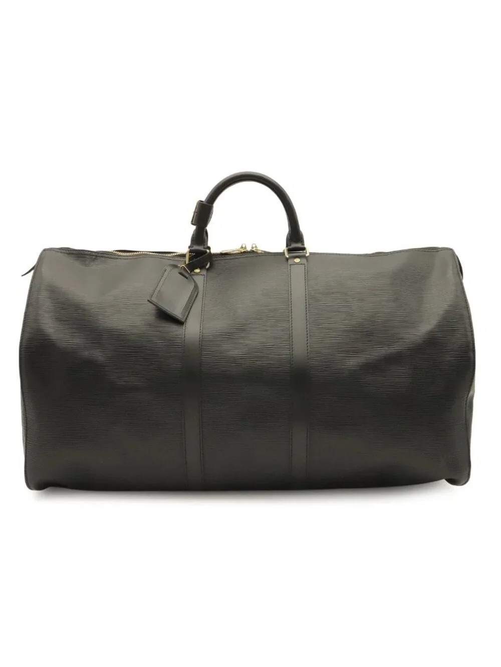 Louis Vuitton Epi Keepall 55 Boston Bag Purse Leather Noir Black